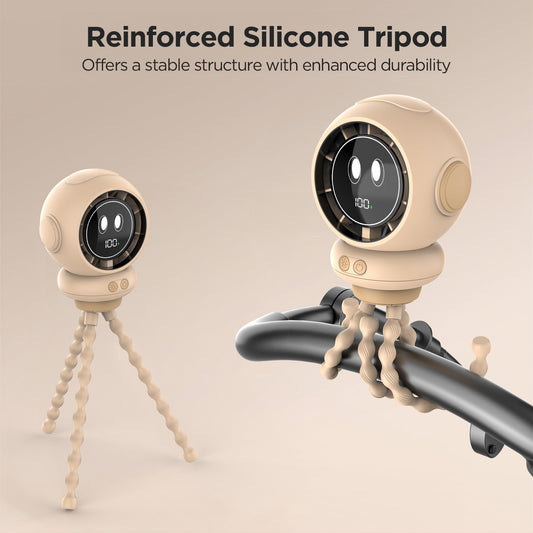 Stroller Fan, 6000mAh Stroller Fans Clip On for Baby with 4 Speeds, LED Display & Night Light, 360° Rotate Rechargeable Portable Fan for Car Seat Crib Bedroom Travel, Gifts for Mom, Dad