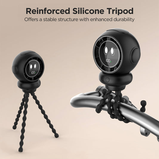 Stroller Fan, 6000mAh Stroller Fans Clip On for Baby with 4 Speeds, LED Display & Night Light, 360° Rotate Rechargeable Portable Fan for Car Seat Crib Bedroom Travel, Gifts for Mom, Dad