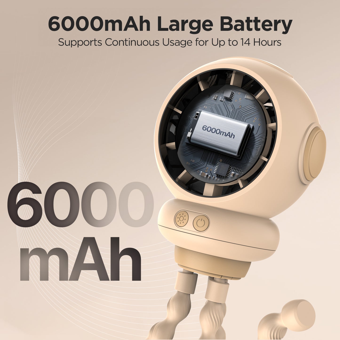 Stroller Fan, 6000mAh Stroller Fans Clip On for Baby with 4 Speeds, LED Display & Night Light, 360° Rotate Rechargeable Portable Fan for Car Seat Crib Bedroom Travel, Gifts for Mom, Dad