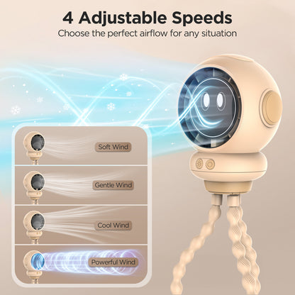 Stroller Fan, 6000mAh Stroller Fans Clip On for Baby with 4 Speeds, LED Display & Night Light, 360° Rotate Rechargeable Portable Fan for Car Seat Crib Bedroom Travel, Gifts for Mom, Dad‌