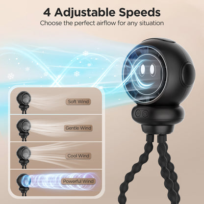 Stroller Fan, 6000mAh Stroller Fans Clip On for Baby with 4 Speeds, LED Display & Night Light, 360° Rotate Rechargeable Portable Fan for Car Seat Crib Bedroom Travel, Gifts for Mom, Dad‌