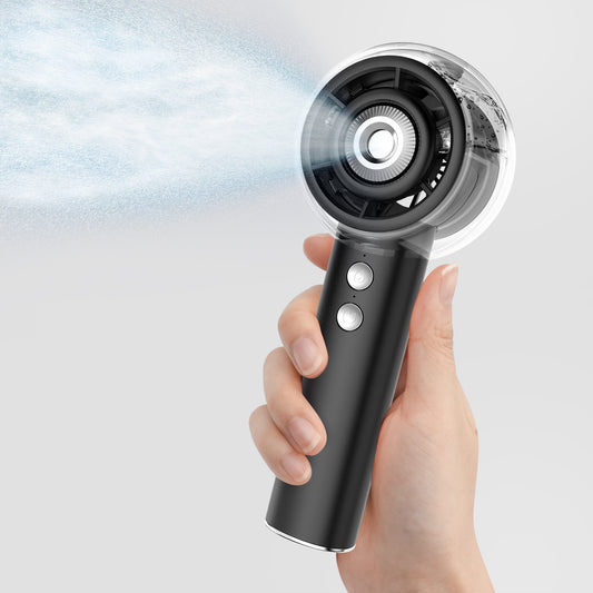 Portable Misting Fan, Handheld Turbo Fan with Mist, 6000mAh Battery Rechargeable Personal Fans Mister 4-Speed, 25ml Water Spray Tank, Gifts for Women Men Home Office Travel Outdoor Camping