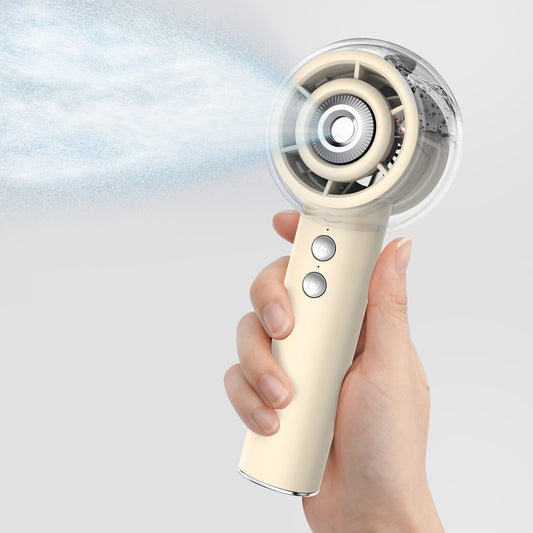 Portable Misting Fan, Handheld Turbo Fan with Mist, 6000mAh Battery Rechargeable Personal Fans Mister 4-Speed, 25ml Water Spray Tank, Gifts for Women Men Home Office Travel Outdoor Camping